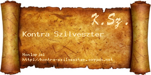 Kontra Szilveszter névjegykártya